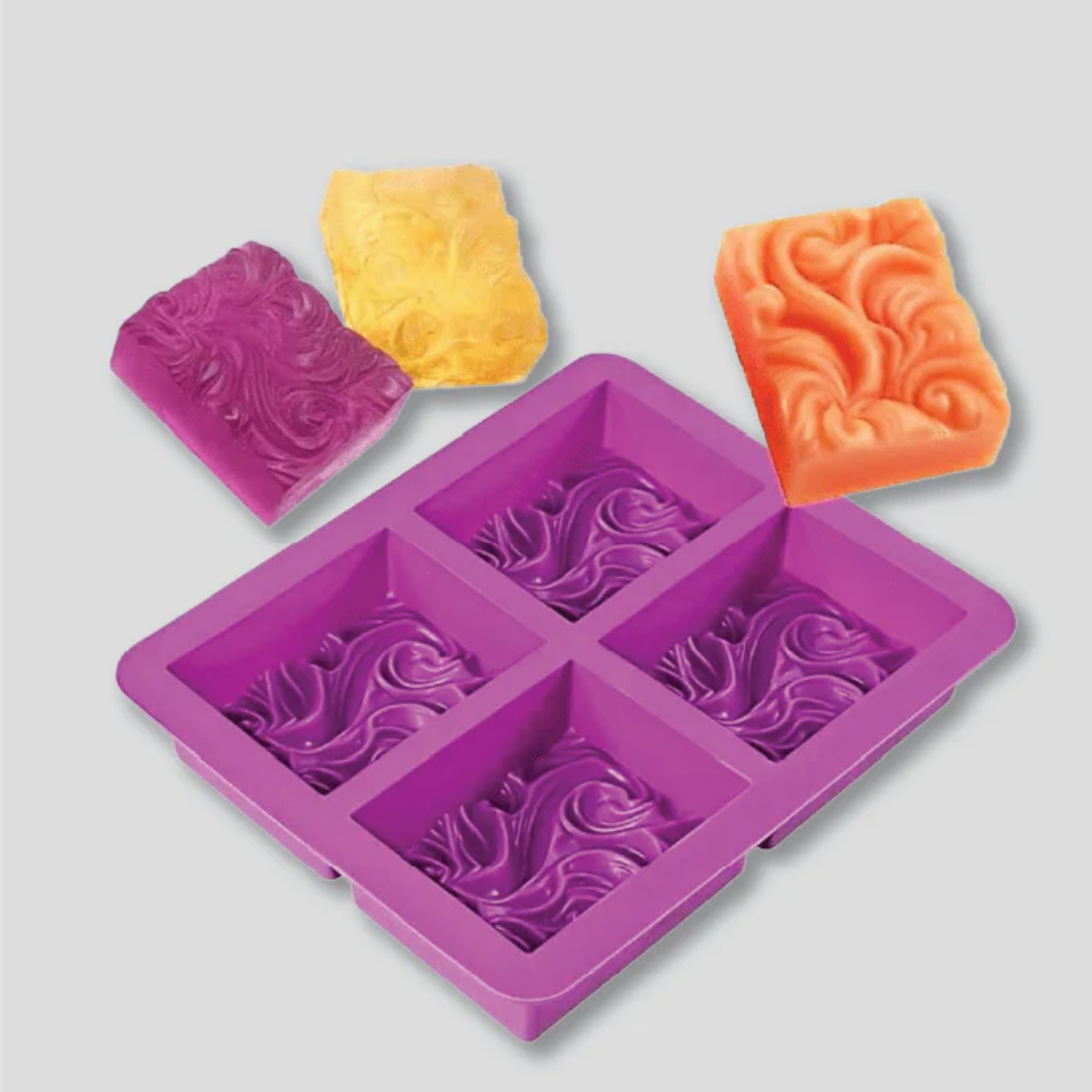 Wavy Flower Soap Mold 4 Cavity